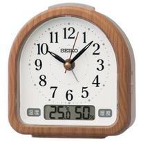 Seiko Clock Alarm Temperature and Humidity Brown Wood 112 x 108 x KR523B Clock, Alarm, Analog, Grain, 55mm,