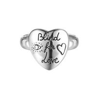 Gucci Blind For Love raidės Akys Širdis graviruotas sterlingų sidabro žiedas Moteriškas žiedas YBC499937001 13