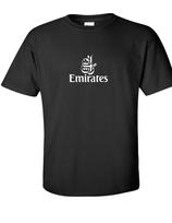Emirates Balti Vintažiniai Logotipo Marškinėliai Emyratų Oro Linija Aviacija Juodi Medvilniniai T-Shirt L black