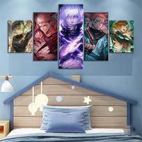 5 plokščių drobės meno sienos animacijos plakatas tapyba Jujutsu Kaisen gerbėjų kūrinys svetainės paveikslų spaudiniai HD modernus namų dekoras sieninė tapyba 20x35 20x45 20x55cm