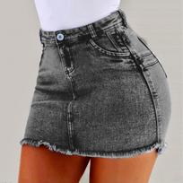 Women Fashion Summer Short Jeans Denim Female Pockets Wash Denim  Skirts M