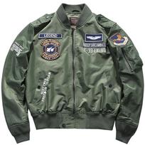 Vyriškos žieminės hiphopo storos šiltos striukės karinės motociklo Ma-1 Aviator Pilot Cotton Parka vyriškos beisbolo bombonešio striukės 3XL armijos žalia spalva