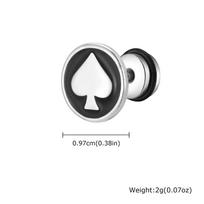 Vnox Stainless Steel Black Spade Stud Earrings for Men Women, Small Round Piercing Ear Jewelry, Poker Card Theme Ear Studs Gifts