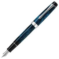 PILOT Custom Heritage SE Fountain Medium Nib Marble Blue with Black 14K Gold Pen, (M), Tip, FKVH3MRMALM, Nib.