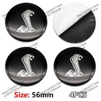 4Pcs 56mm Car Wheel Center Hub Caps Stickers Black
