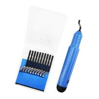 1Set NB1100 Handle Burr With 10Pcs BS1010 Rotary Deburr Blades M2 HSS Deburring Remover Cutting Tool For Copper Wood Plastic