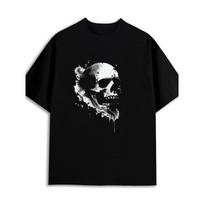 European Sizes Men's Black Fire Skeleton & Skull Splash T-Shirt S įvairiaspalvis