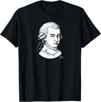 Mozart T-Shirt Mozart Portrait Classical Music Lover Gift S įvairiaspalvis