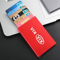WLCT1 for Kia Rio Ceed Sportage Cerato Soul Picanto Automatic Metal Anti-theft Smart Wallet ID Card Credit Card Holder Accessories car