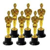 Yousheng 6Pcs Golden Award Trophy Statues Events Sports Figure Trophies DIY Markable Base Classic Design Recognition Awards 6pcs