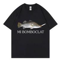 Juokingi Bomboclat žuvies memai T-shirt Aukštosios gatvės mados tendencija Y2k trumparankoviai T-shirt moterims Harajuku vintažinio stiliaus T-shirtai S įvairiaspalvis