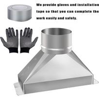 B97A-Dia Microwave Vent Installation Kit 4  X 3-1/4  X 10 , Includes Galvanized Steel Rectangular To Round Duct Transition Adapt