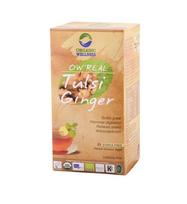 Arbata su Tulsi ir imbieru (25 pak., 1,55 g), Tikra Tulsi imbiero arbata, ekologiška sveikata beige