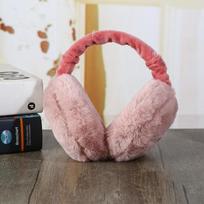Animal Ears Cute Fluffy Ear Muffs Burger Shape Apparel Accessories Plush Bear Bag Foldable Earmuffs Hamburg-Rose red gray