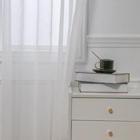 1 PC Vienspalvė virtuvės tiulio užuolaida Europos modernaus audinio lango permatoma užuolaida svetainei Lozujoju namų dekoravimui W100cm x L130cm pilka