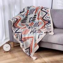 Navajo Saulės Bohemiškas Megztas Pledukas Sofai, Miegui, Kūdikiui arba Naudojimui Kondicionuojamose Patalpose. 40x40 cm gray