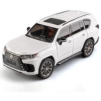 1/24 Lexus LX600 visureigio lydinio automobilio modelis su garsu ir šviesa, atitraukiamas, vaikų žaislas, kolekcionuojamas daiktas, gimtadienio dovana balta