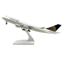 1:250 mastelis 30cm žaisliniai lėktuvai Metaliniai derva B747 United Airlines lėktuvo modelis 747 žaislai Lėktuvas eksponavimui kolekcijai dovanai gray