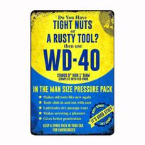 Vintažinis Retro WD40 Purškiklis Garažo Įrankiai Metalo Ženklas Sienos Tapyba Pritaikoma Virtuvės Skardinis Ženklas Plakatai Kambario Sienų Dekoracija 20x30cm（7.8x11.8inch）