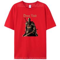 Deus Vult Riteris Krikščionis Templierius Dievo Kariūnas Kryžiuočius Moterų Vyrų Medvilninis Marškinėlis T-shirt Marškinėliai Viršutiniai drabužiai S