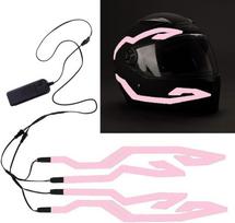 Motorcycle Helmet LED Light Strip Waterproof Bright Accessory (Pink) rožinė