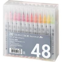 Kuretake ZIG Clean Color Real Brush 48 Pens, Colors, RB-6000AT/48V