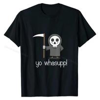 Skeleton Grimm Reaper T-shirt Tops & Tees Fashionable Casual Cotton Mens Tshirts Casual S įvairiaspalvis