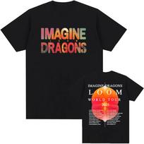 Imagine Dragons Loom Tour T-shirt Short Sleeved Men's and Women's T-shirt High Quality Soft Street Wear Hip Hop Fashion S įvairiaspalvis