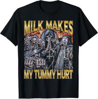 Milk Lactose - Edgy Skeleton Cool Hard Skeleton Meme T-Shirt S įvairiaspalvis