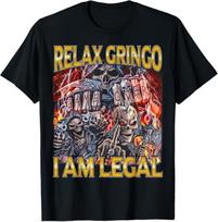 Relax Gringo Edgy Skeleton Bootleg Hard Skeleton Meme T-Shirt S įvairiaspalvis