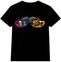 Gamer Coffee T Shirt Funny Gaming Graphic Tee Video Game Nerd Mustache Design S įvairiaspalvis