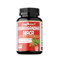 Coolkin Ashwagandha Maca Complex Capsules, 7000mg, Contains Turmeric, Ginger, and Ginkgo Biloba, for Immune Support, Suitable for Adults. 120*1 black