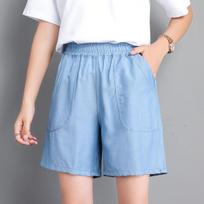 New Korean Version of Tennis Denim Cropped Pants Summer Loose High-waist Casual Harren Women's Shorts S