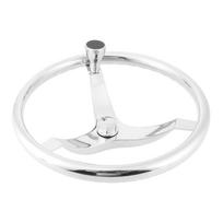 13‑1 2in 25 Degree Steering Wheel 3 Spoke with 5 8in Nut Knob Marine Boat Accessories