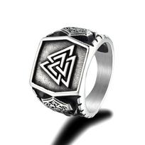 Vyriški Odino Simboliai Valknut Žiedai Senovinio Plieno Skandinaviškos Runos Thoro Plaktukas Mjolnir Vyriškas Amuletas Žiedas Skandinavų Vikingų Papuošalai 9