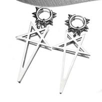 Pentagram Spike Rivet Hoop Earrings For Women Men Stainless Steel Gothic Punk Hiphop Rock Musical Ear Pendant Jewelry Gifts