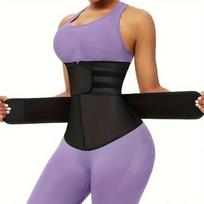 Source Factory Waist Trainer Sports Sweaty Postpartum Body Shaping Double Belt Zipper Abdominal Girdle S juoda