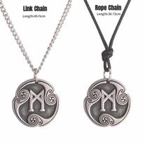24 Runų Pakabukai Senovinio Stiliaus Karoliai Rinkinys Vyrams Moterims Raidės Amuletas Nerūdijančio Plieno Pakabukas Vikingų Vika Papuošalai Mada link chain&45cm