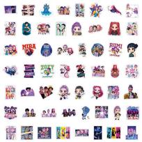 55-110PCS KPOP Demon Hunters Sticker Film Television Peripheral Computer Decorative Stickers Water Resistant Vinyl Toy Kid Gifts