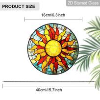 Glass Vibrant Sun Suncatcher Stained Glass Effect Window Hanging Ornament Celestial Themed Gift for Home 16cm/6.3Inches