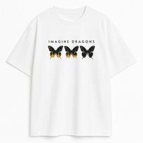 Imagine Dragons drugelio marškinėliai Unisex ir moteriški vasariniai medvilniniai drabužiai Atsitiktiniai madingi apvalios apykaklės trumpomis rankovėmis marškinėliai Streetwear S black