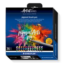 Staedtler Pigment Brush 36 1 Set Pens, Colors, (371 C36)