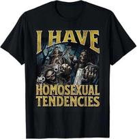 I Have Homosexual Tendencies Funny Hard Skeleton Meme T-Shirt S įvairiaspalvis
