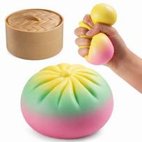 Bao Bun Squishy Toy Yellow Green Pink Gradient  Slow Rising Stress Relief