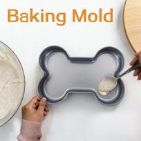 Cartoon Dog Bone Cake Cookie-Mold Food Grade Silicone Dog Bone Baking Pan Non-Stick Easy To Demold For Puppy Birthday Cake China Mainland gray