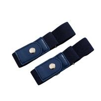 2vnt./komplektas Be sagties elastingas diržas moterims Vyrams Unisex tamprus diržas kelnėms Džinsai Kasdienis su sagtimi be sagties reguliuojamas nematomas diržas mėlyna