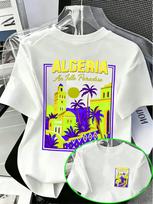 2026 Hot Selling Men's T-Shirt: Algerian Retro City Landscape Print 100% Pure Cotton Soft Stylish Casual and Loose Fit S įvairiaspalvis
