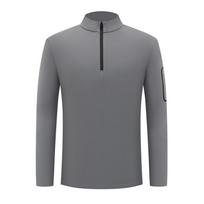 Men's Quick-Drying Stand-Up Collar, Fast-Wicking Business Casual T-shirt with Custom Logo for Team Uniforms L tamsiai pilka spalva