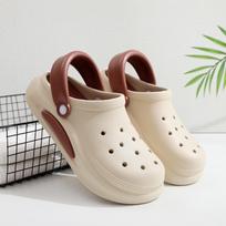 Sodininko Platformos Klumpės Šlepetės Aukštakulnės Mulės Klumpės Įslystamos Pleištuotos Kvėpuojančios ir Lengvos Basutės 39-40 beige