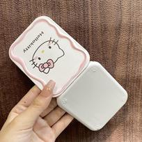 Animacinis Sanrio Hello Kitty Sulankstomas Atlenkiamas Veidrodis Makiažui Su Šukomis Nešiojamas Kūrybinis Moterims Mergaitėms Rankinis Veidrodis white